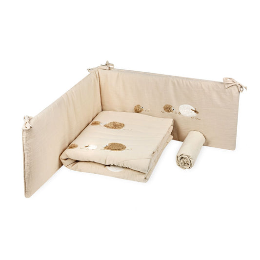 סט מצעים למיטת מטר כבשים בז'