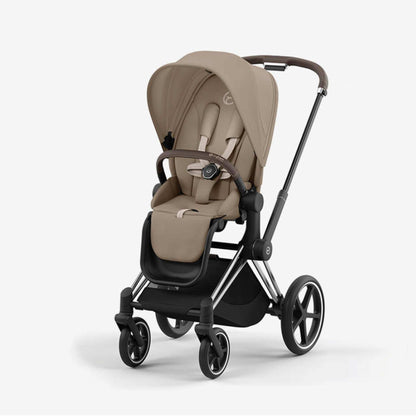 עגלת תינוק Priam 4 ניקל ידית חום עם צבע בז' CYBEX