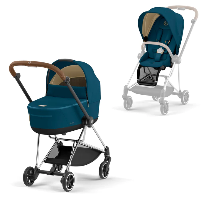 עגלת תינוק Mios 3 כרום חום - CYBEX טורקיז