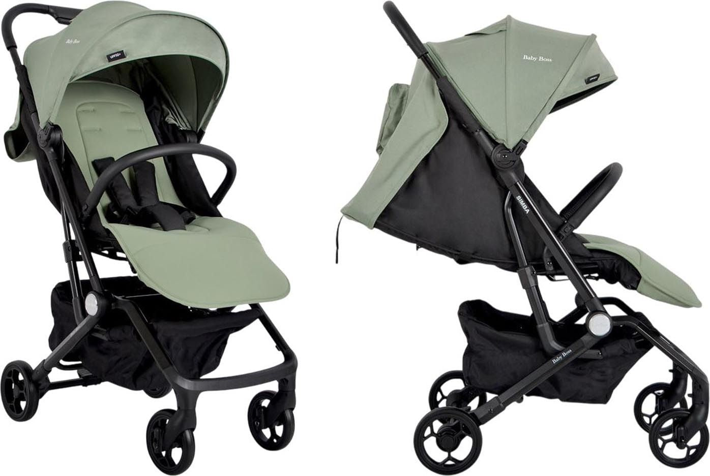 טיולון דגם סימבה 2 מבית Baby Boss - צבע שחור/ירוק/בז