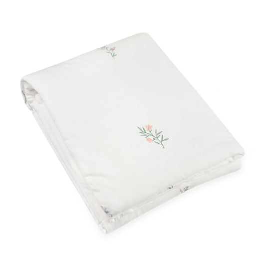 שמיכת טריקו עם מילוי פרחים רקומים