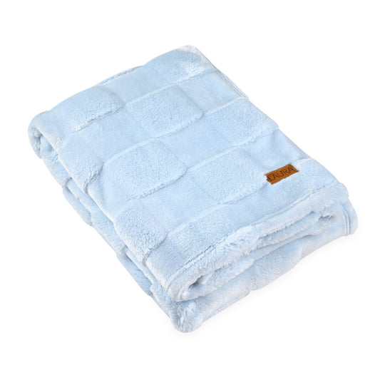 שמיכת פלנל משובצת mountain תכלת