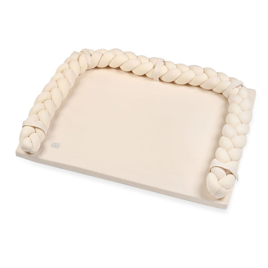 משטח החתלה ג'רזי בז' עם נחשוש קלוע