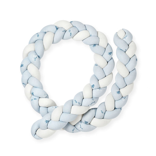 כרית נחשוש קלועה עלים כחולים מודפס