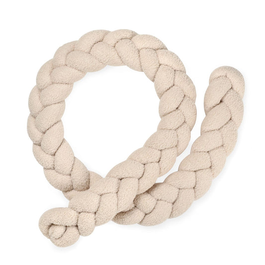 כרית נחשוש קלועה למיטה טדי בז'