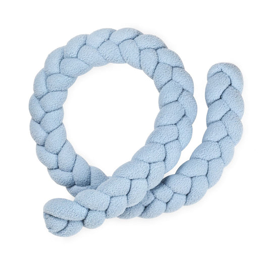 כרית נחשוש קלועה למיטה טדי תכלת