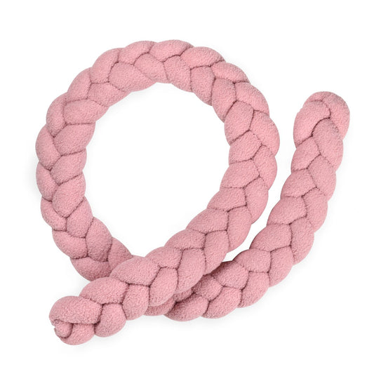 כרית נחשוש קלועה למיטה טדי ורוד