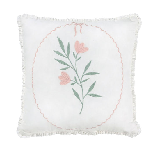 כרית נוי פרחים רקומים 34/44 ס"מ