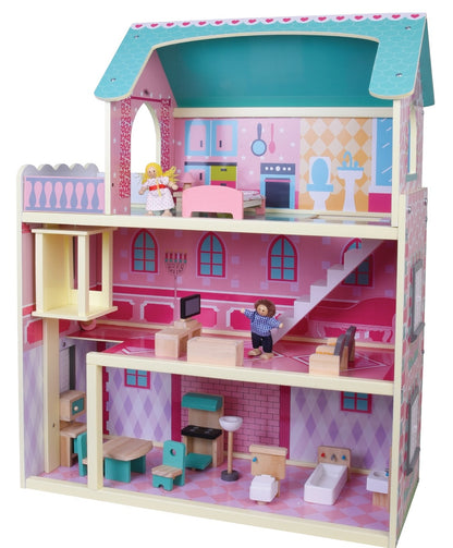 בית בובות רב קומות עם מעלית ואיבזור מלא פיט טויז