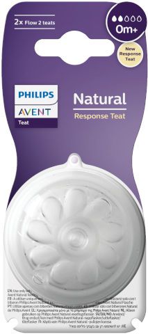 פטמות נטורל ריספונס +0M שלב 2 אוונט AVENT