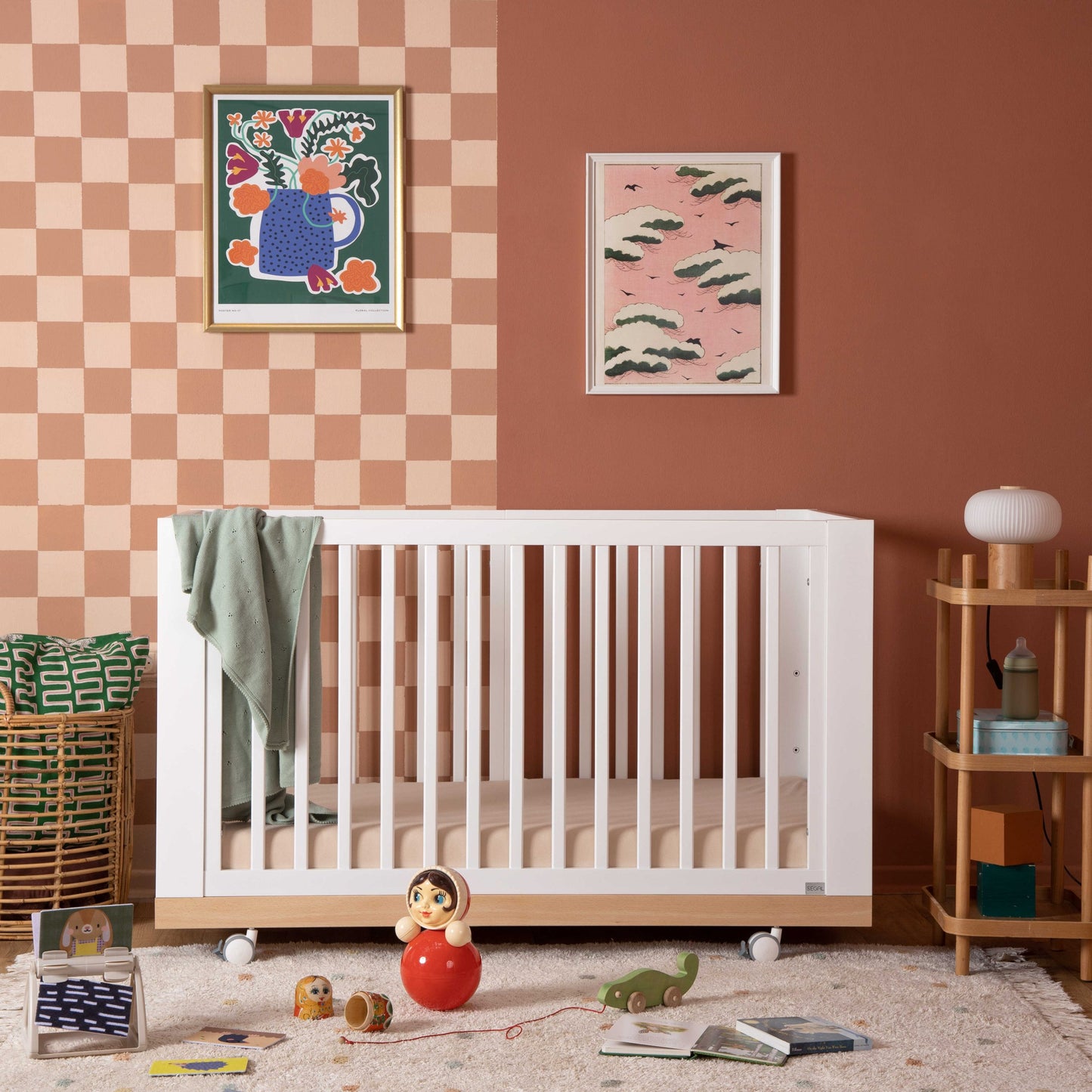 מיטת תינוק ספיריט לבן + טבעי –  8 ב1