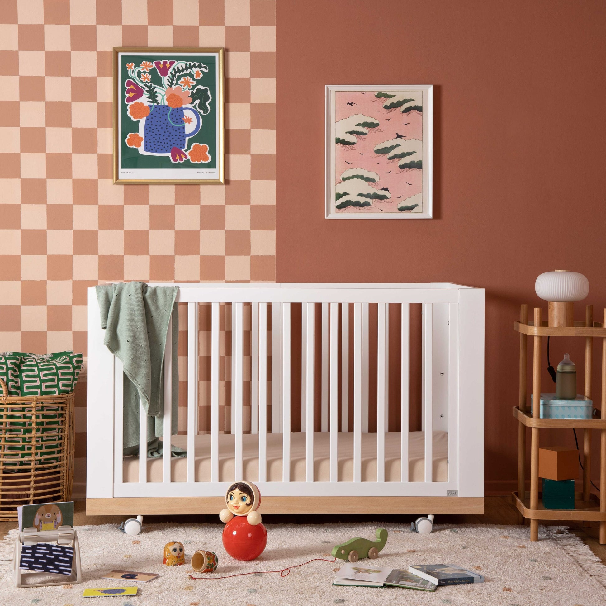 מיטת תינוק ספיריט לבן + טבעי –  8 ב1