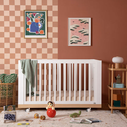 מיטת תינוק ספיריט לבן + טבעי –  8 ב1