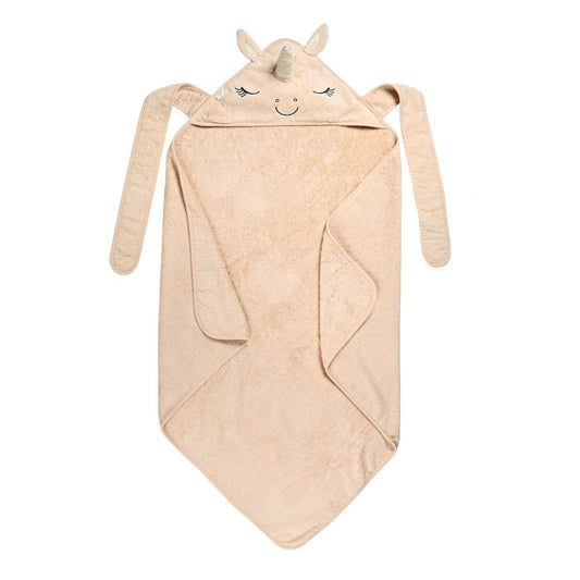 מגבת קשירה וכובע חד קרן ורוד