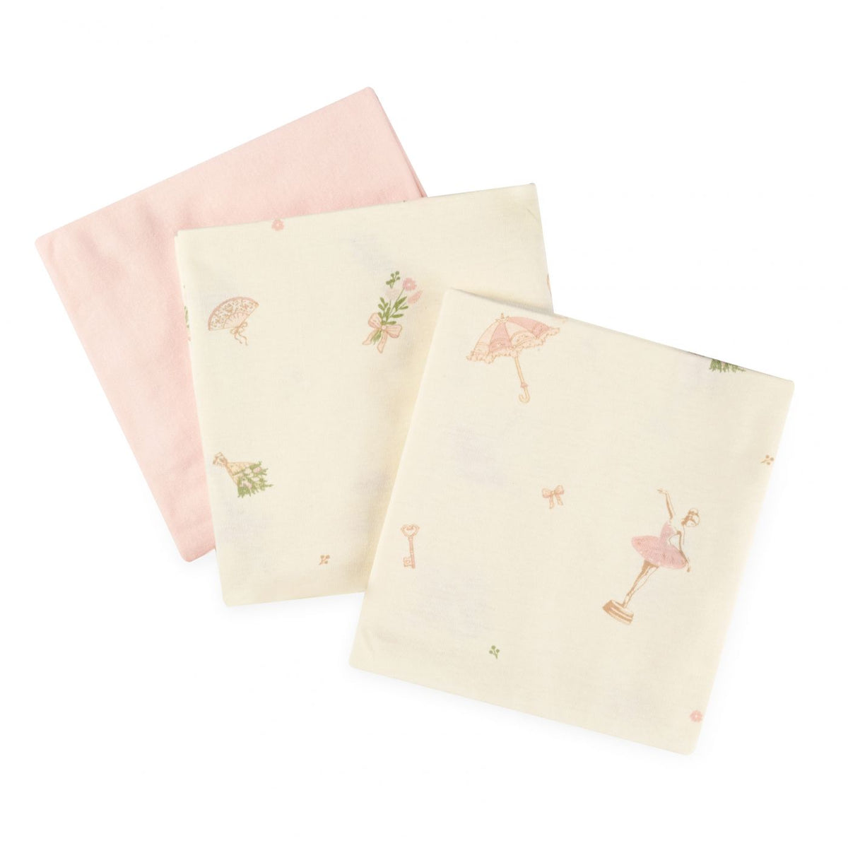 שלישיית חיתולי טריקו 70X70 ס"מ Pink Ballerina