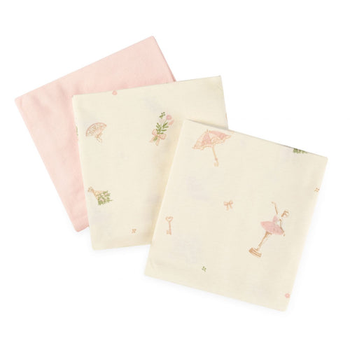 שלישיית חיתולי טריקו 70X70 ס"מ Pink Ballerina