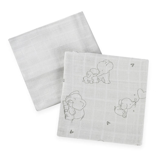 זוג חיתולי במבוק 60*60 ס"מ Elephant