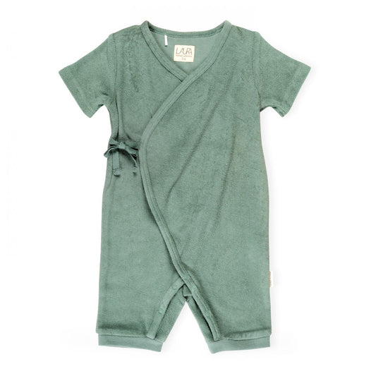 אוברול קצר עם קשירה טרי ירוק