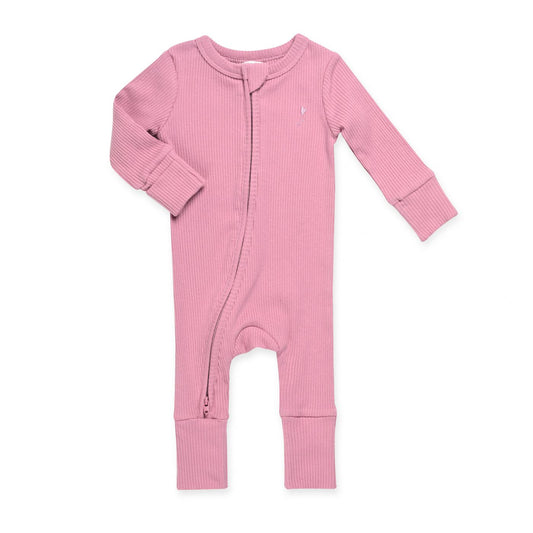 אוברול ארוך עם ריצ'רץ' Organic לתינוק סגול