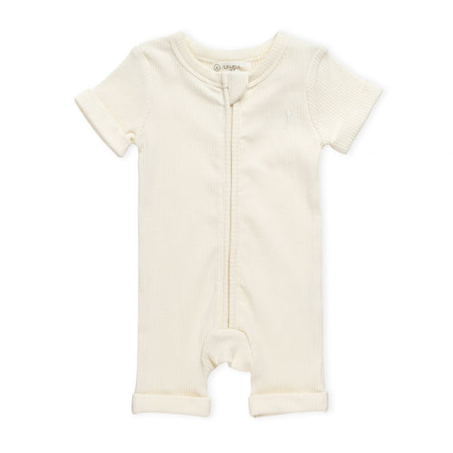 אוברול קצר עם ריצ'רץ' Organic Off-white