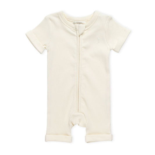 אוברול קצר עם ריצ'רץ' Organic Off-white