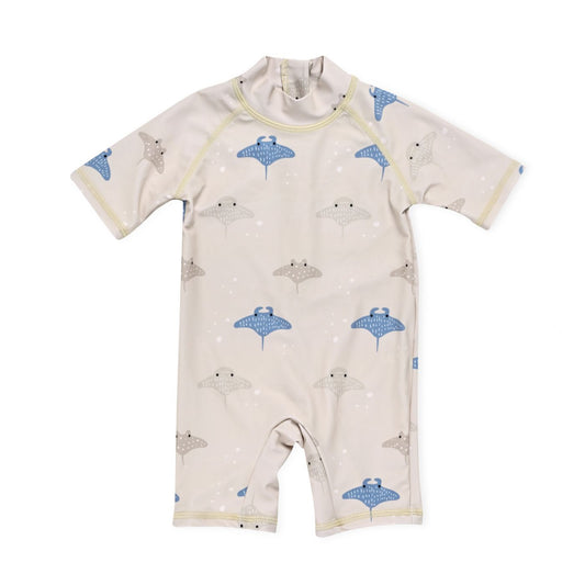 בגד ים אוברול תמנונים בז' 9-12M