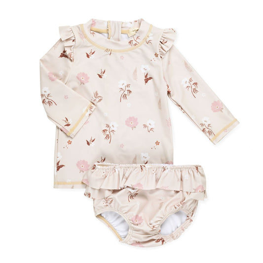 בגד ים 2 חלקים פרחוני 12-18M