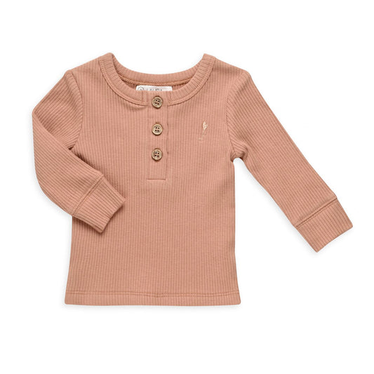 חולצת טי-שרט שרוולים ארוכים Organic חום