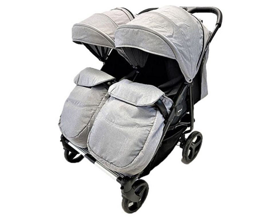 עגלת תאומים דובלו מבית אינפנטי צבע שחור INFANTI DOBLO