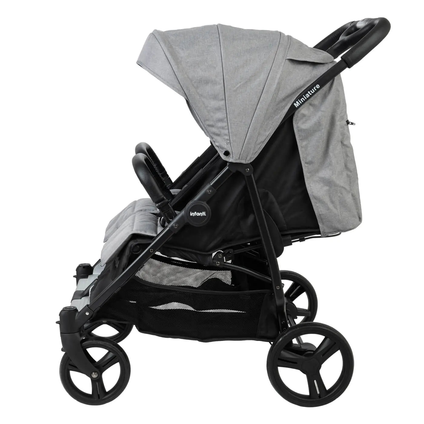 עגלת תאומים המתאימה מלידה Miniature - אפור Grey