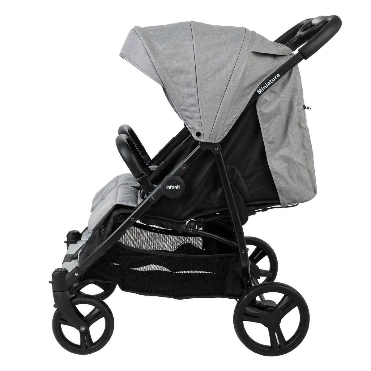 עגלת תאומים המתאימה מלידה Miniature - אפור Grey