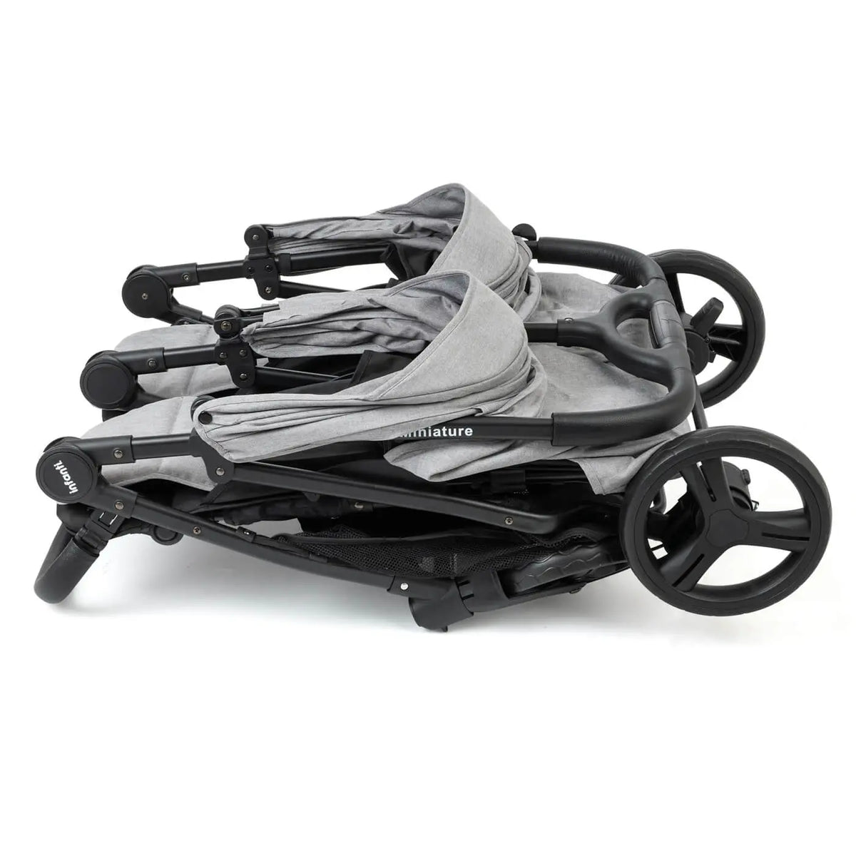 עגלת תאומים המתאימה מלידה Miniature - אפור Grey