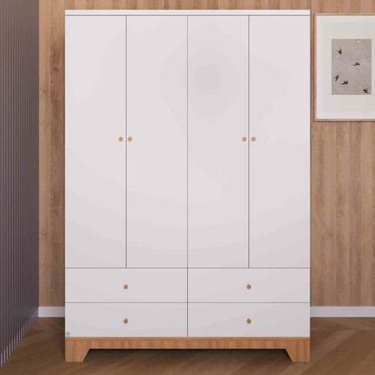 ארון לחדר שינה לתינוק ולילד נגב לבן עץ בוק - טריקה שקטה