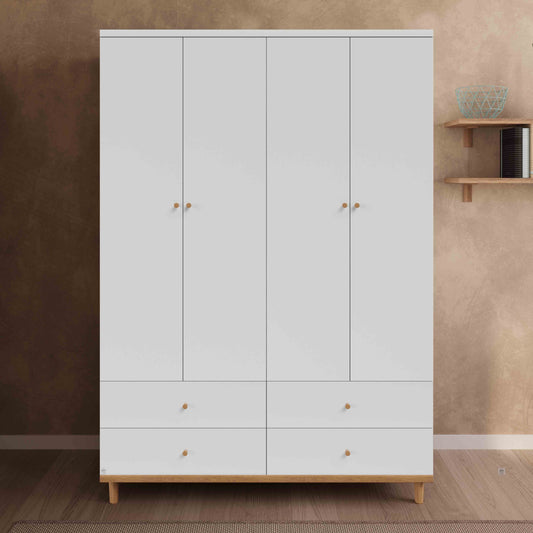 ארון לחדר שינה לתינוק ולילד ניו ג'רזי לבן עץ בוק- טריקה שקטה