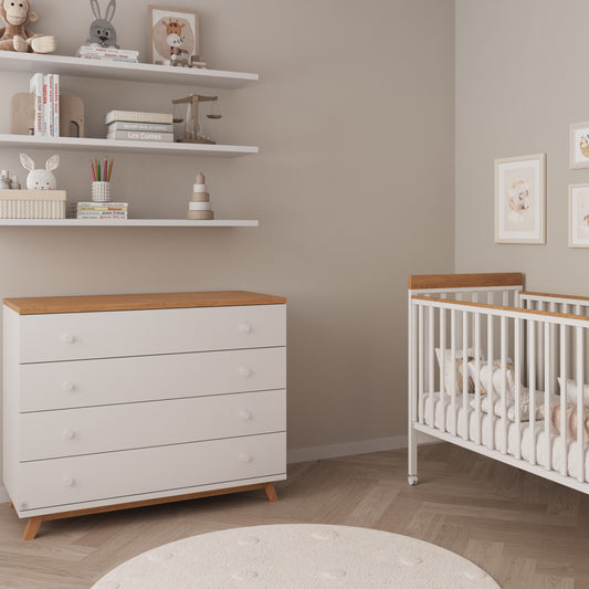 חדר לתינוק ומעבר דור 120 ס"מ + טד לבן טבעי