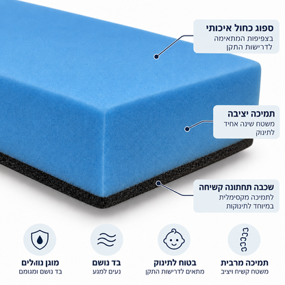 מזרן דו־צדדי למיטת תינוק 1 מטר – 63×100 ס"מ