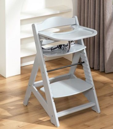 מגש לכסא אוכל עץ מודולר B.M - כסא אוכל עץ אפור