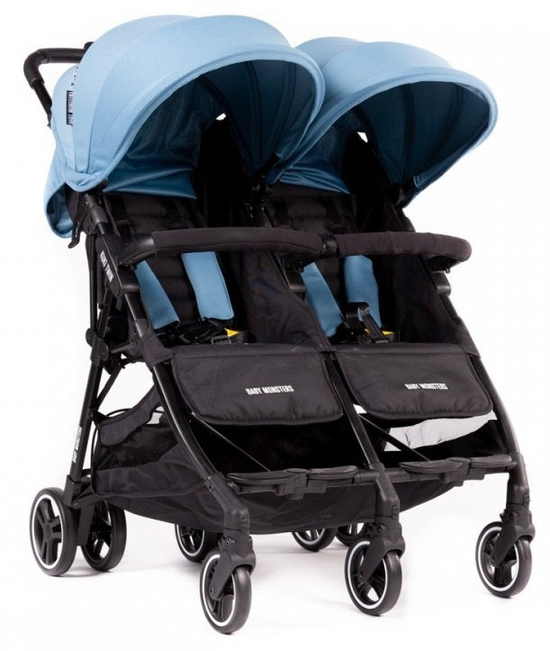 עגלת תאומים דובלו מבית אינפנטי צבע שחור INFANTI DOBLO