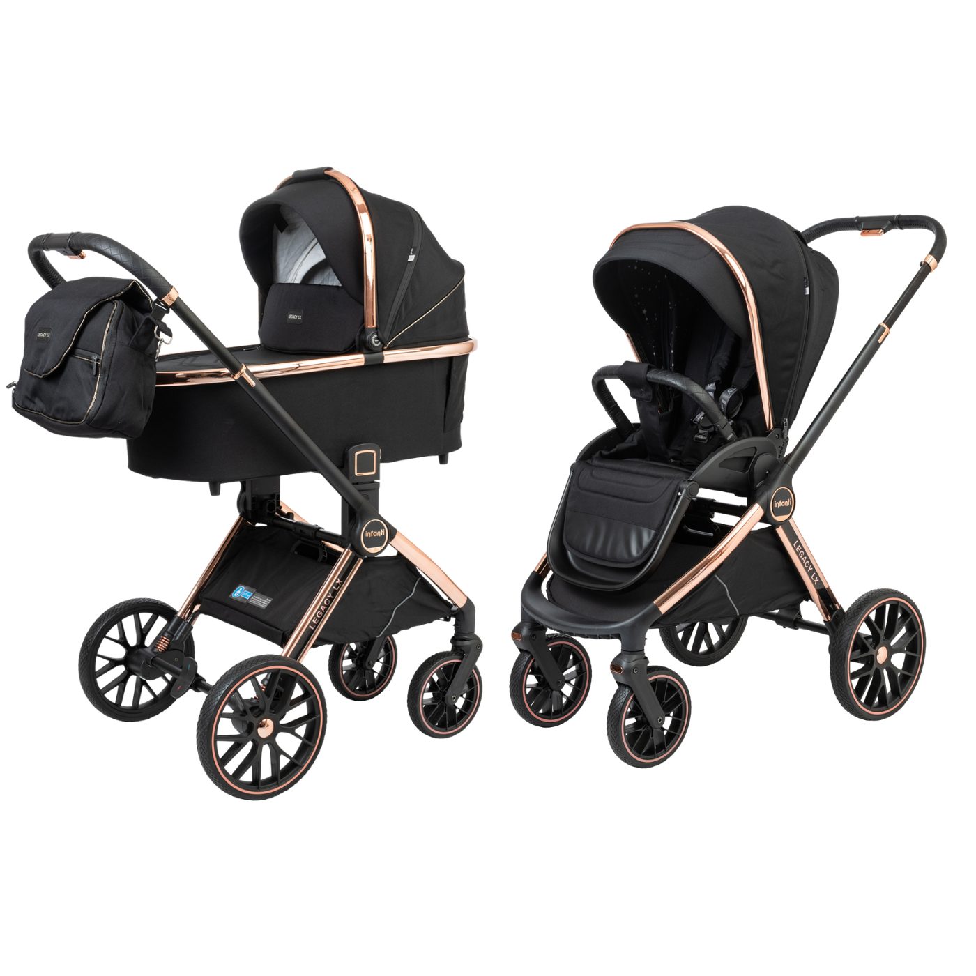עגלת תינוק המתאימה מלידה Legacy LX - שחור זהב Black/Gold